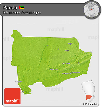 Physical 3D Map of Panda, single color outside