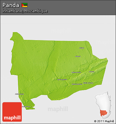 Physical 3D Map of Panda, single color outside