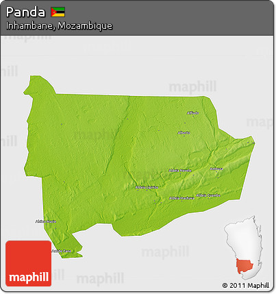 Physical 3D Map of Panda, single color outside