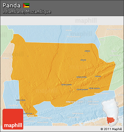 Political 3D Map of Panda, lighten