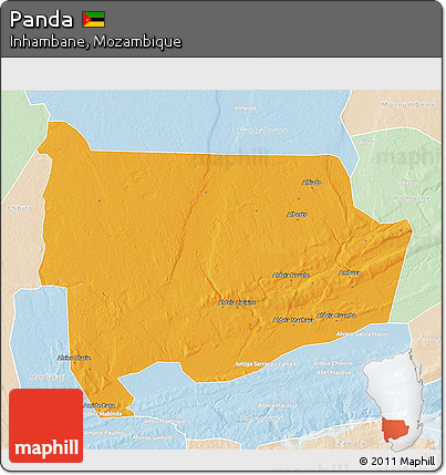 Political 3D Map of Panda, lighten