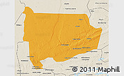 Political 3D Map of Panda, shaded relief outside
