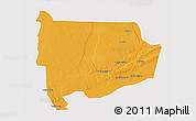 Political 3D Map of Panda, single color outside