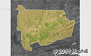 Satellite 3D Map of Panda, darken, desaturated
