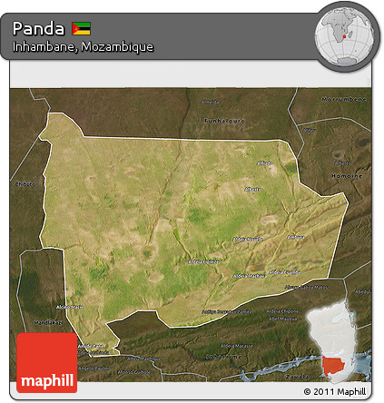 Satellite 3D Map of Panda, darken