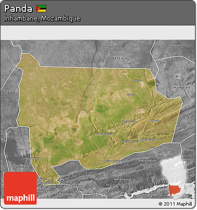 Satellite 3D Map of Panda, desaturated