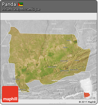 Satellite 3D Map of Panda, lighten, desaturated