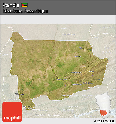 Satellite 3D Map of Panda, lighten