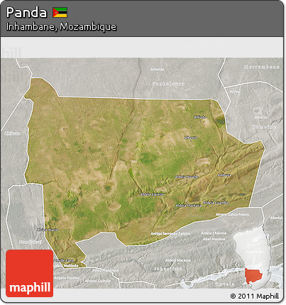 Satellite 3D Map of Panda, lighten, semi-desaturated