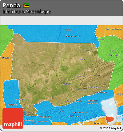 Satellite 3D Map of Panda, political outside