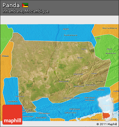 Satellite 3D Map of Panda, political outside