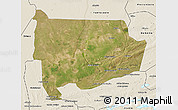 Satellite 3D Map of Panda, shaded relief outside