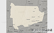 Shaded Relief 3D Map of Panda, darken, semi-desaturated