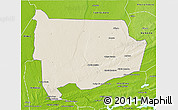 Shaded Relief 3D Map of Panda, physical outside