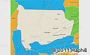Shaded Relief 3D Map of Panda, political outside