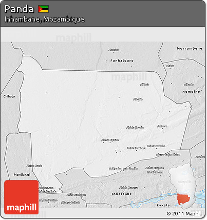 Silver Style 3D Map of Panda