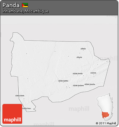 Silver Style 3D Map of Panda, single color outside