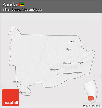 Silver Style 3D Map of Panda, single color outside