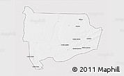Silver Style 3D Map of Panda, single color outside