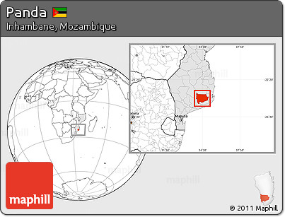 Blank Location Map of Panda, highlighted country