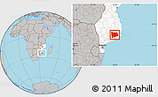 Gray Location Map of Panda, highlighted country