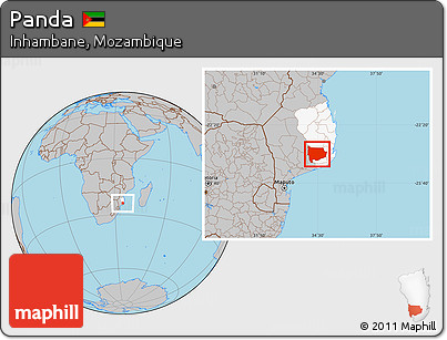 Gray Location Map of Panda, highlighted parent region