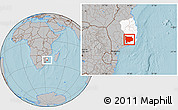 Gray Location Map of Panda, highlighted parent region, hill shading