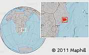 Gray Location Map of Panda, hill shading