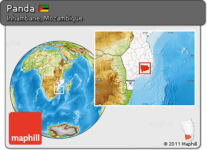 Physical Location Map of Panda, highlighted country