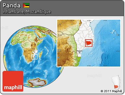 Physical Location Map of Panda, highlighted country