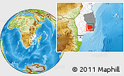 Physical Location Map of Panda, highlighted country, highlighted parent region