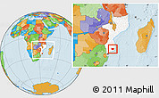 Political Location Map of Panda, highlighted country, within the entire country