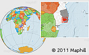 Political Location Map of Panda, highlighted country, highlighted parent region