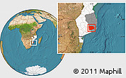 Satellite Location Map of Panda, highlighted country, highlighted parent region