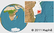 Satellite Location Map of Panda, highlighted country