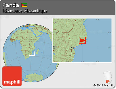 Savanna Style Location Map of Panda