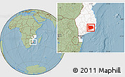 Savanna Style Location Map of Panda, highlighted country, hill shading