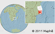 Savanna Style Location Map of Panda, highlighted parent region, hill shading