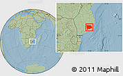 Savanna Style Location Map of Panda, hill shading