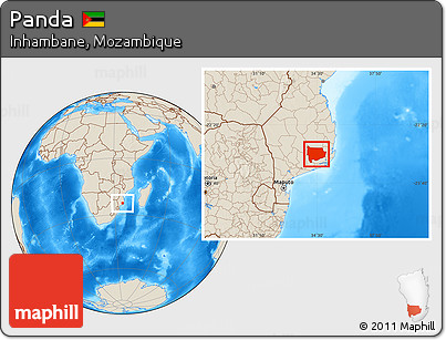 Shaded Relief Location Map of Panda