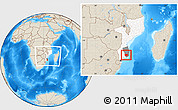 Shaded Relief Location Map of Panda, highlighted country, highlighted parent region, within the entire country