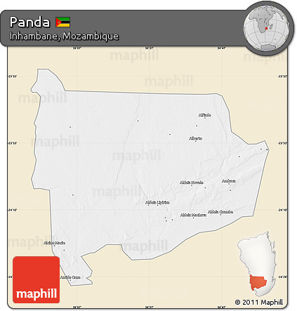 Classic Style Map of Panda, single color outside