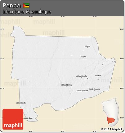 Classic Style Map of Panda, single color outside