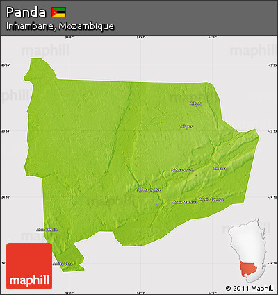 Physical Map of Panda, cropped outside