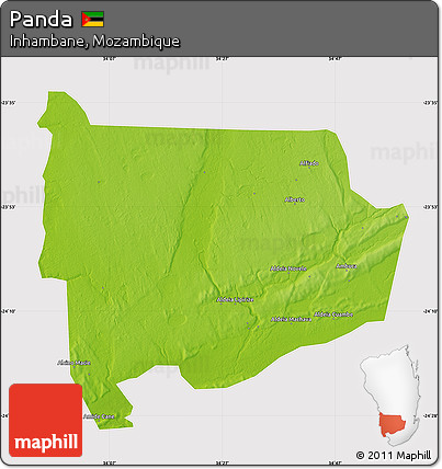 Physical Map of Panda, cropped outside