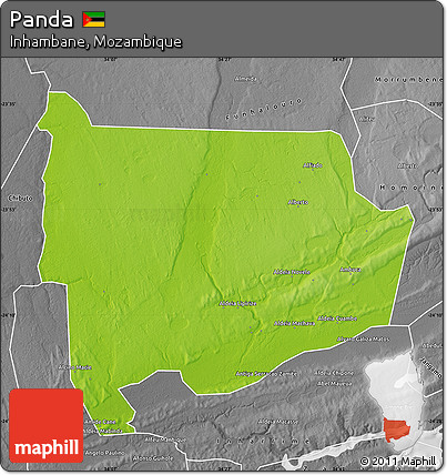 Physical Map of Panda, desaturated