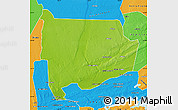 Physical Map of Panda, political outside
