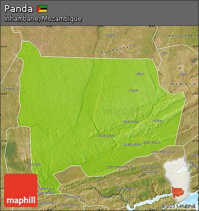 Physical Map of Panda, satellite outside