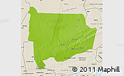 Physical Map of Panda, shaded relief outside