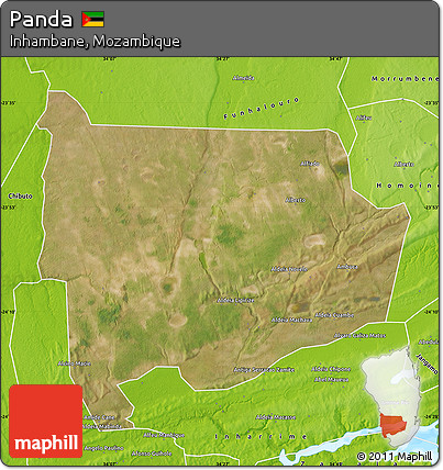Satellite Map of Panda, physical outside
